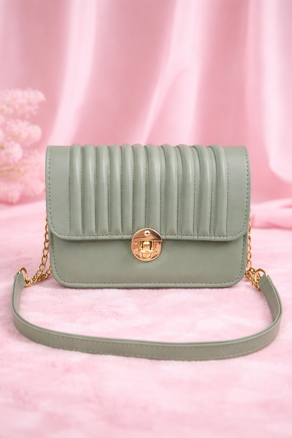 Crossbody Bag with Gold Lock
