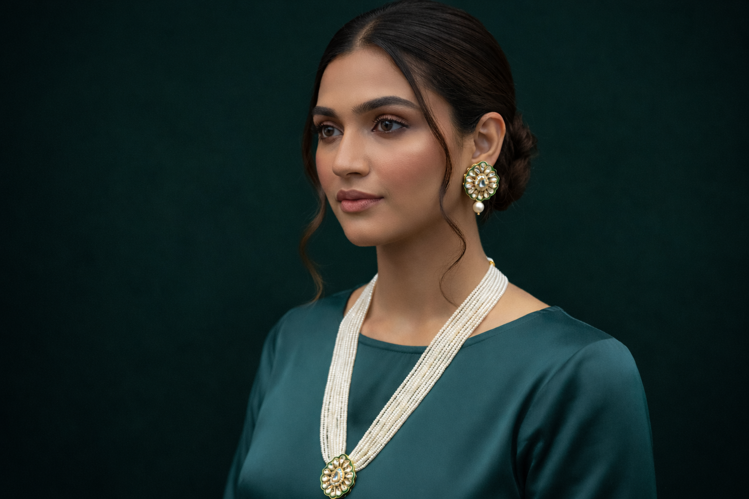 Royal Pearl Kundan Necklace Set