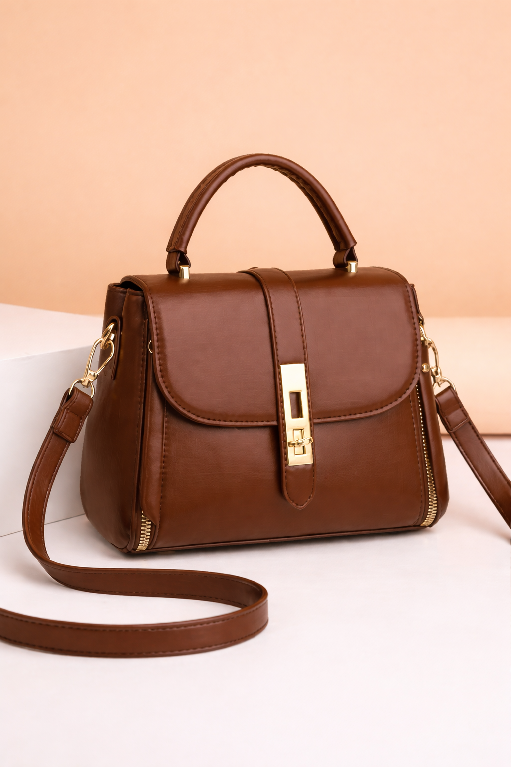 👜 Premium Women’s Leather Handbag – Elegant Top Handle Crossbody