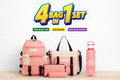4 Pcs Bag Set for Girls in Pakistan | School, College & University Bag