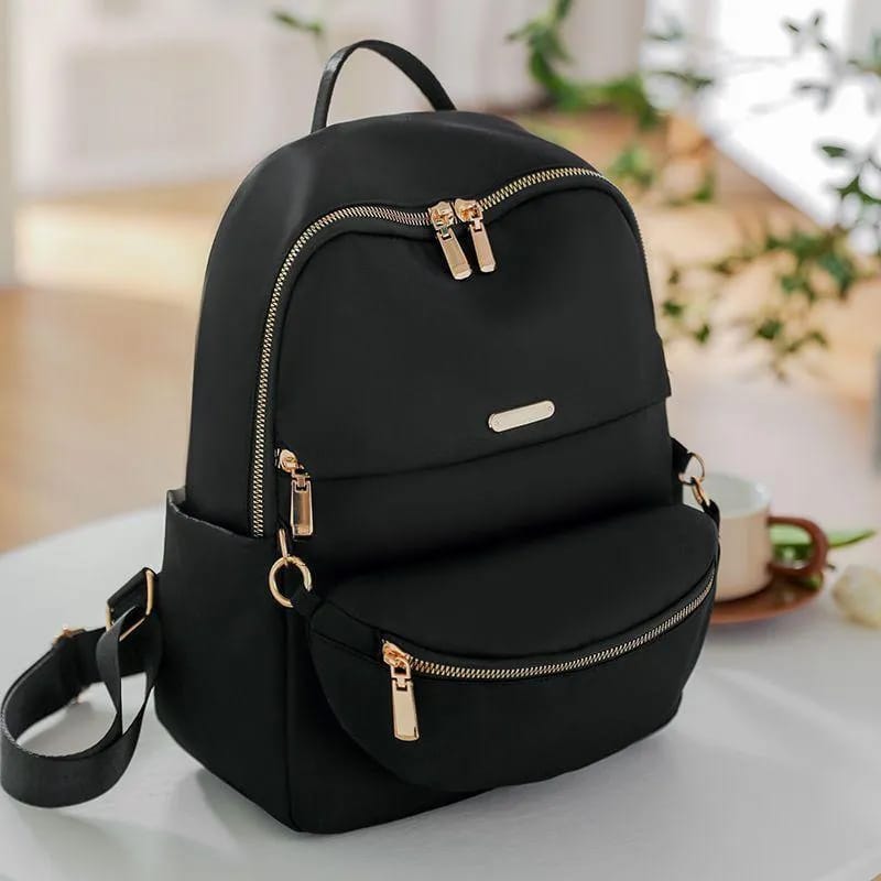 Elegant Black Mini Backpack – Waterproof Casual Travel Bag