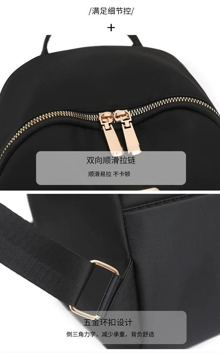 Elegant Black Mini Backpack – Waterproof Casual Travel Bag