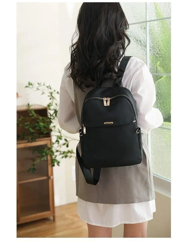 Elegant Black Mini Backpack – Waterproof Casual Travel Bag