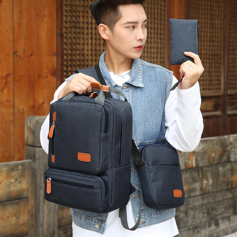 3-Piece Multi-Functional Travel Backpack Set (Navy Blue)