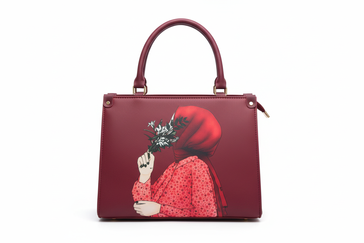 Chic Selfie Girl Printed Tote Bag