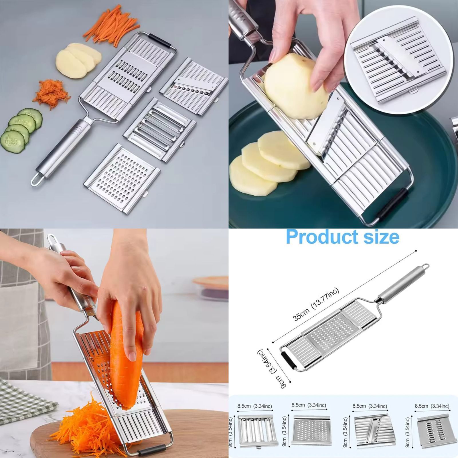 Multi-Functional Vegetable Slicer with Interchangeable Blades