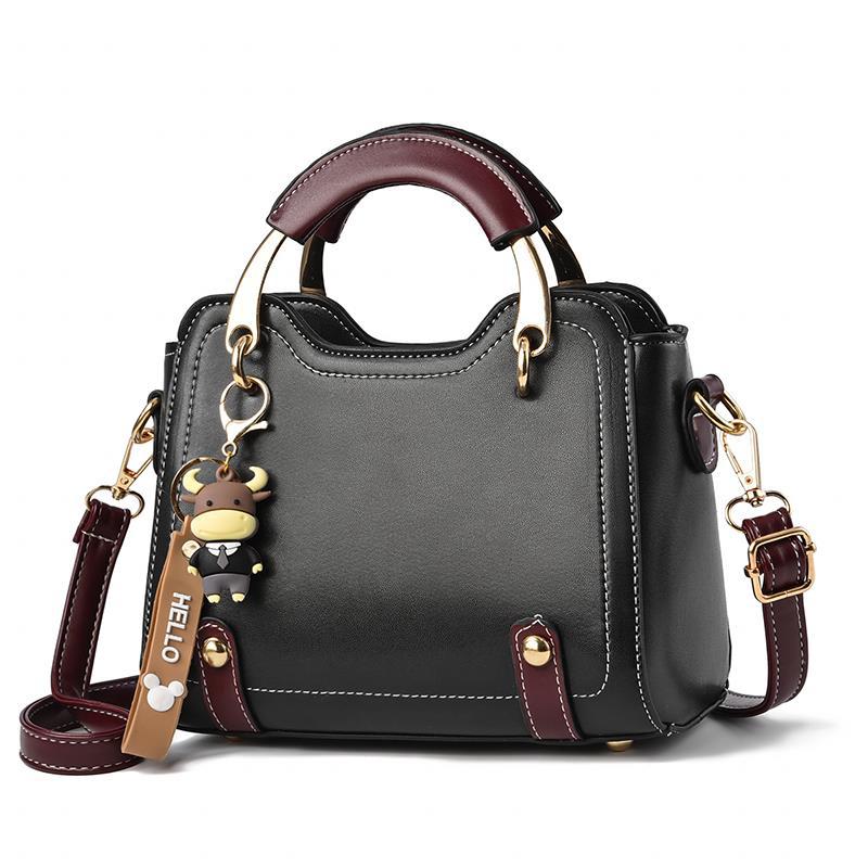 Chic Mini Top-Handle Crossbody Bag with Cute Charm